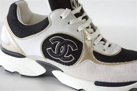 ebay chanel black white sneaker|authentic chanel sneakers.